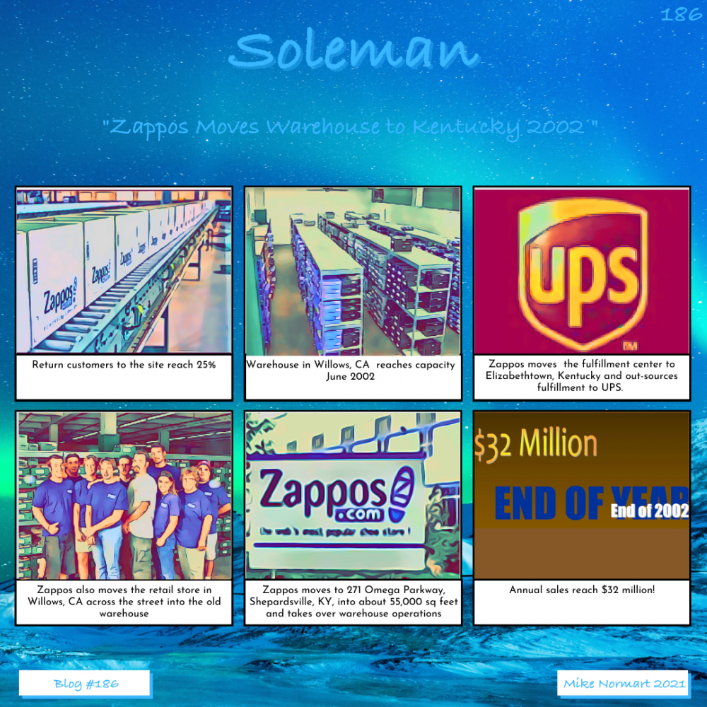 Zappos moves warehouse to Kentucky 2002