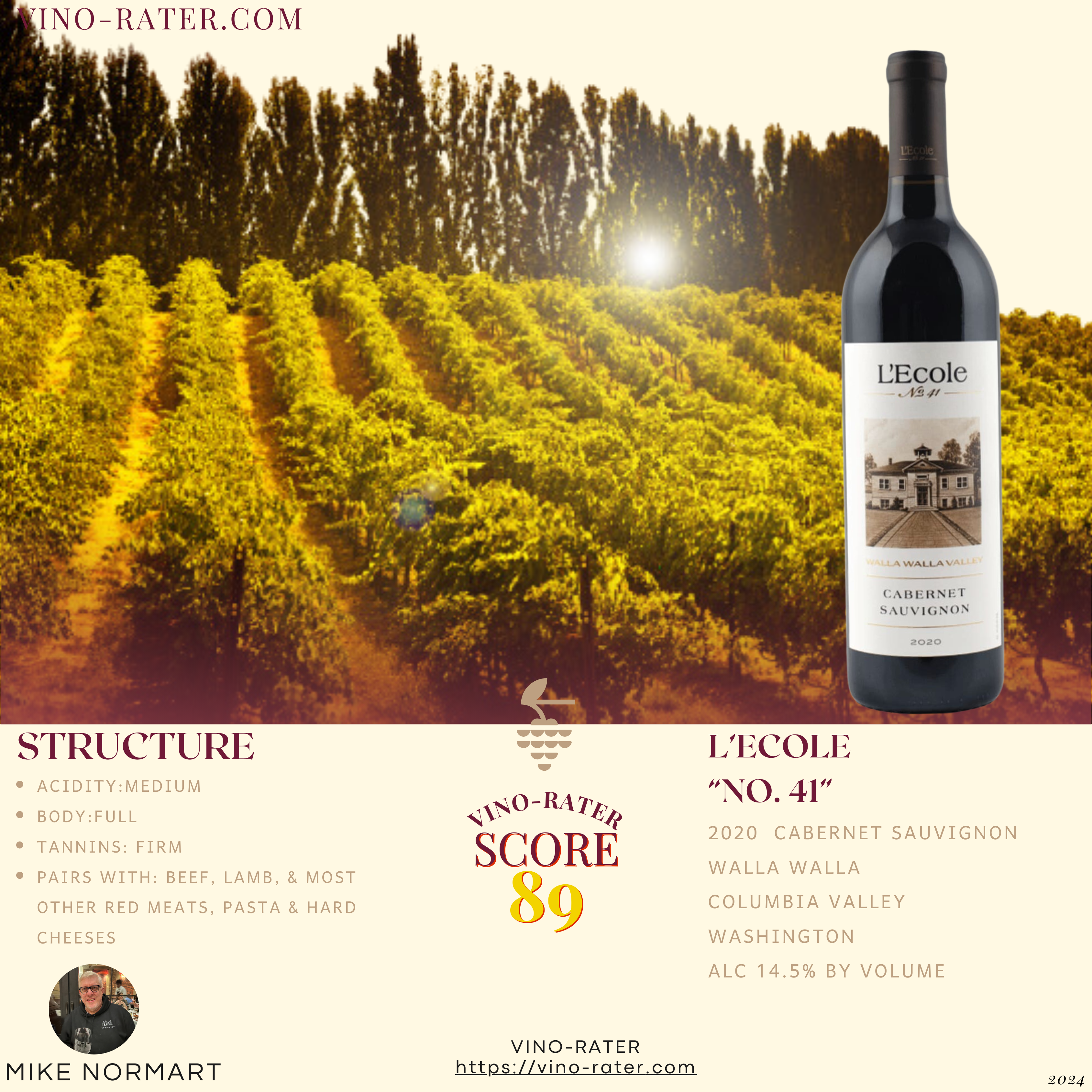 L'Ecole 2020 Cabernet Sauvignon