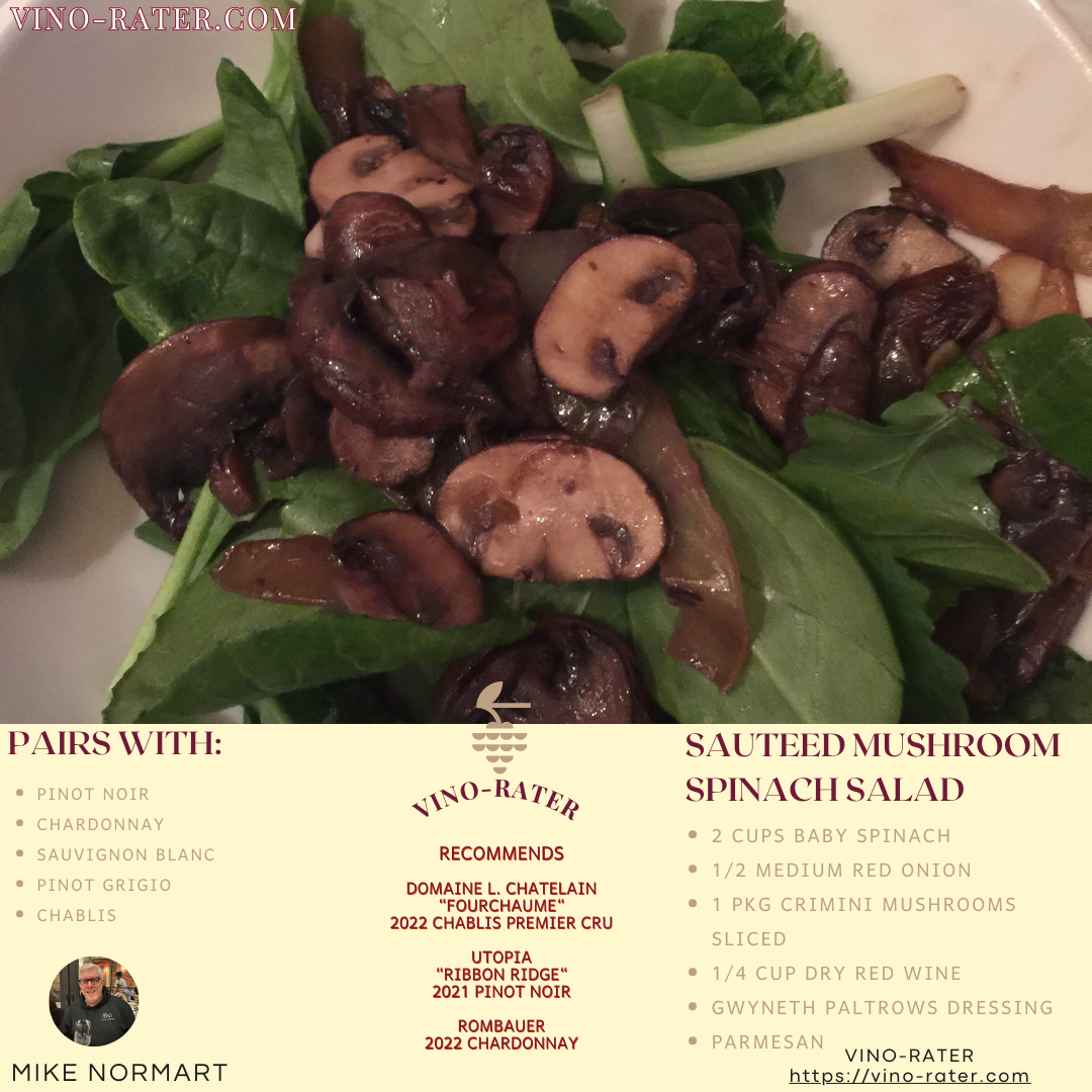 Sauteed Mushroom Spinach Salad